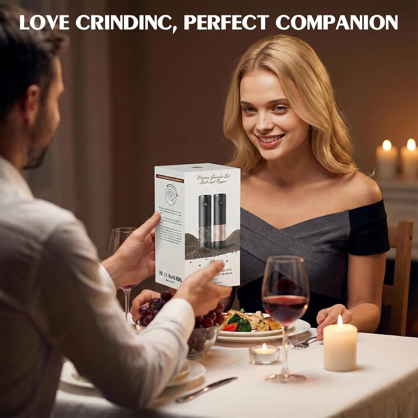 Electric Salt & Pepper Grinder Set