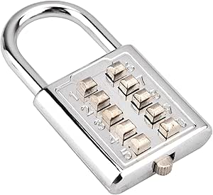 Digit Lock 10 Digit Push Button Padlock For Doors Locker Number Code Lock