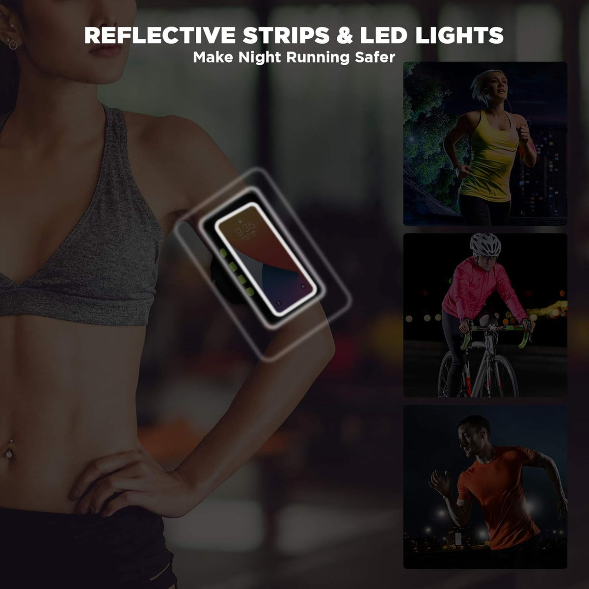 Armband Phone Holder With LED Lights