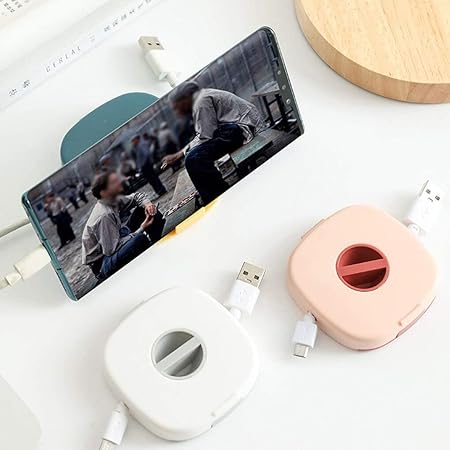 Portable Round Rotatable Wire Cable Storage Box Data Line Box Mobile Phone