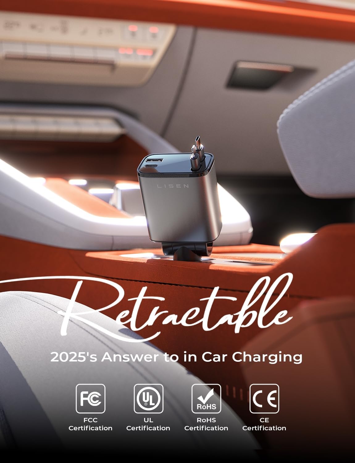 LISEN 84W Retractable Car Charger