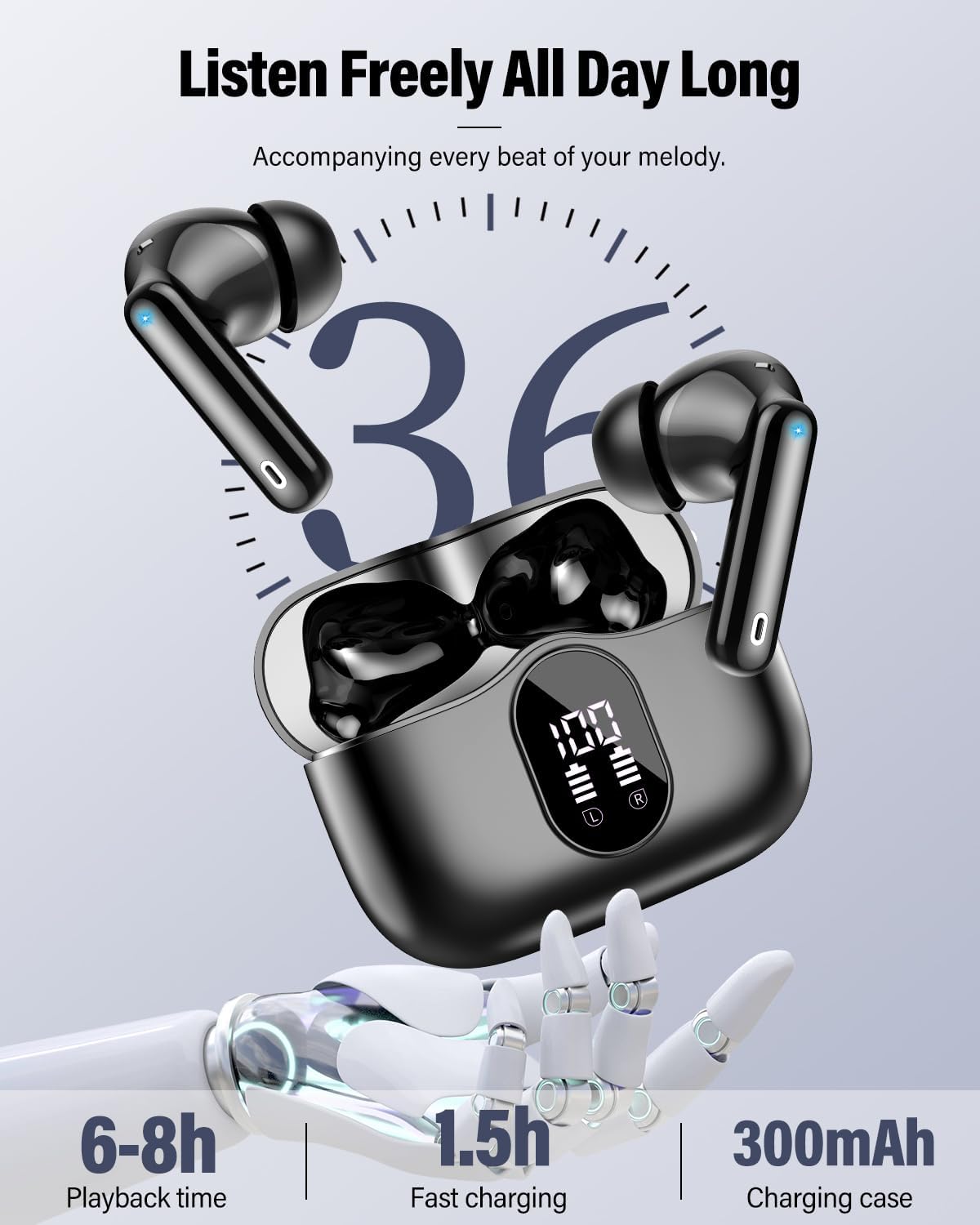 Bluetooth 5.4 Wireless Earbuds