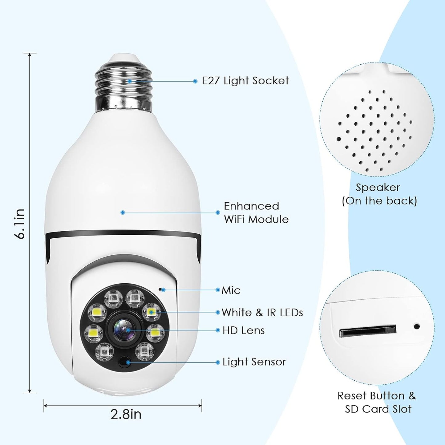 UPULTRA 360° Light Bulb Security Camera