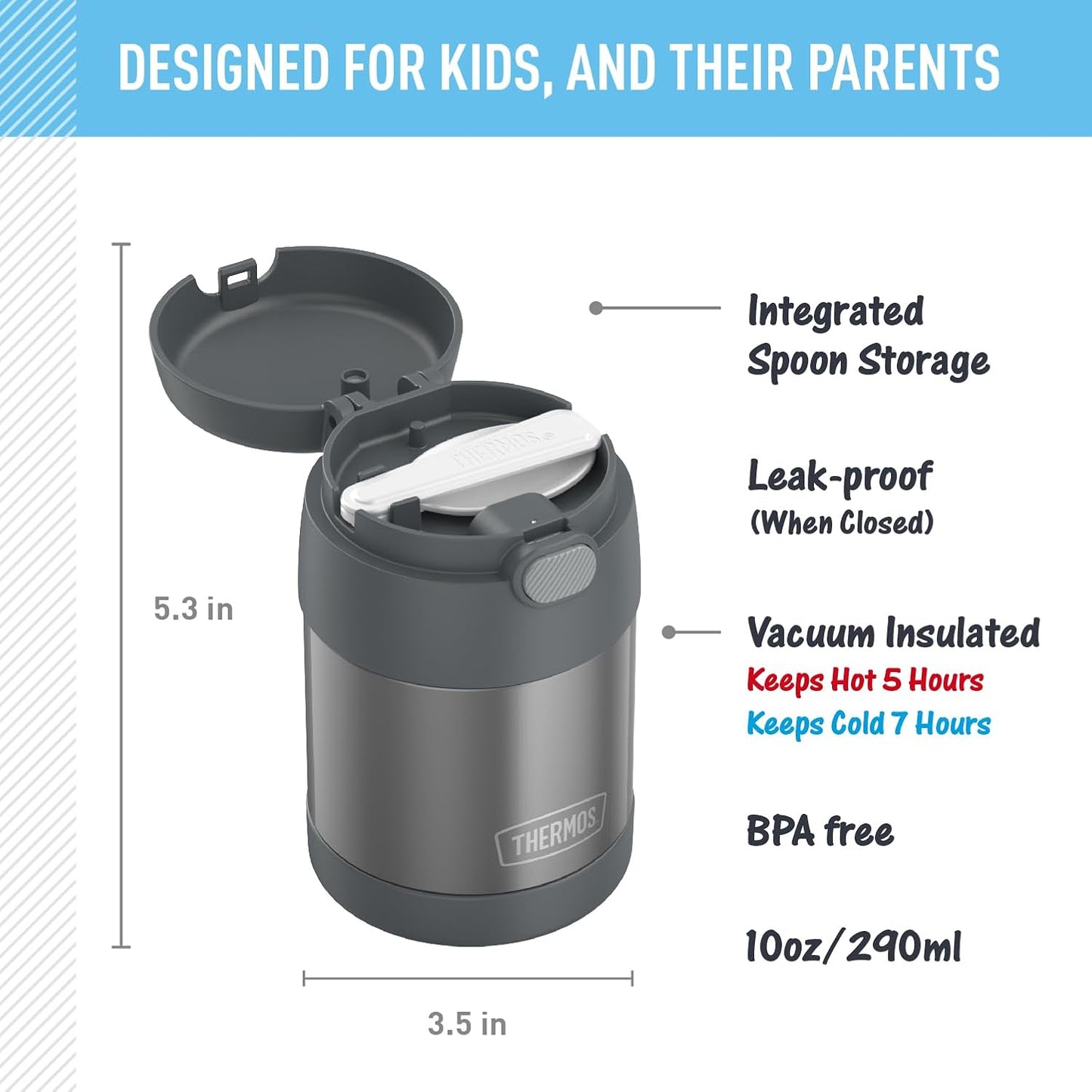 THERMOS FUNTAINER 10oz Kids Food Jar with Spoon