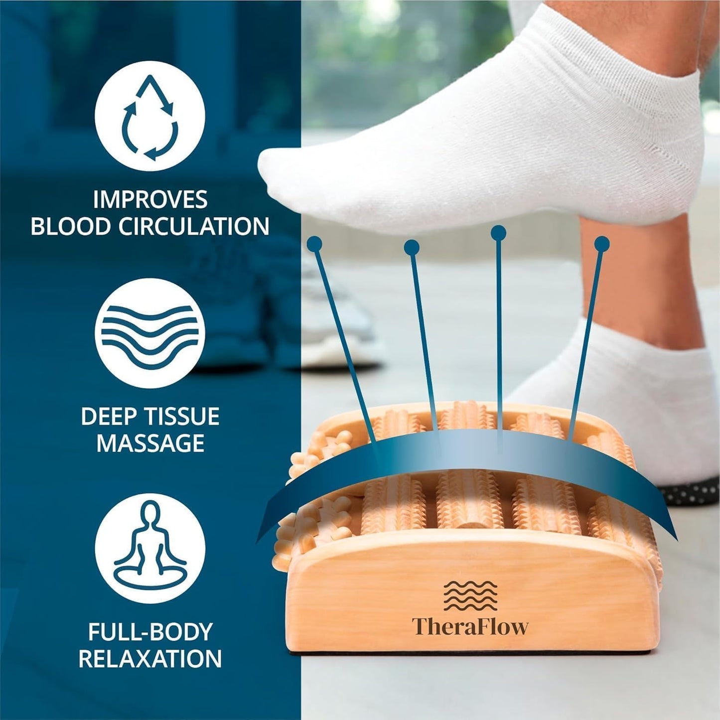 TheraFlow Wooden Foot Roller