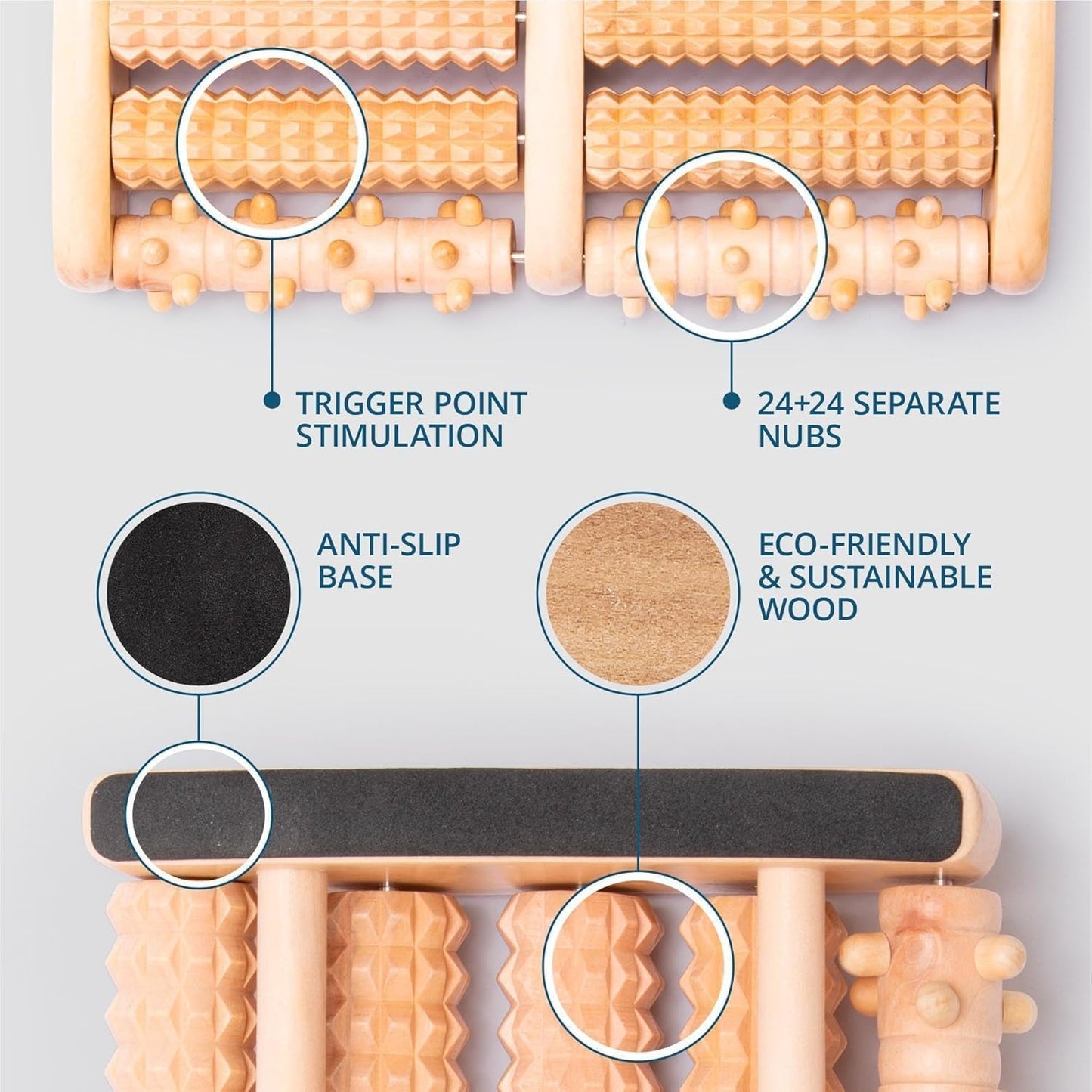 TheraFlow Wooden Foot Roller