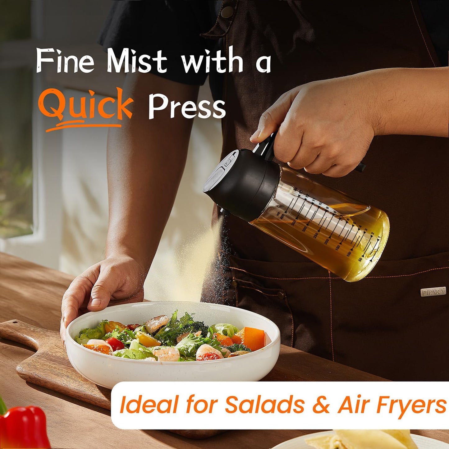 2-in-1 Glass Olive Oil Sprayer & Dispenser – 470ml