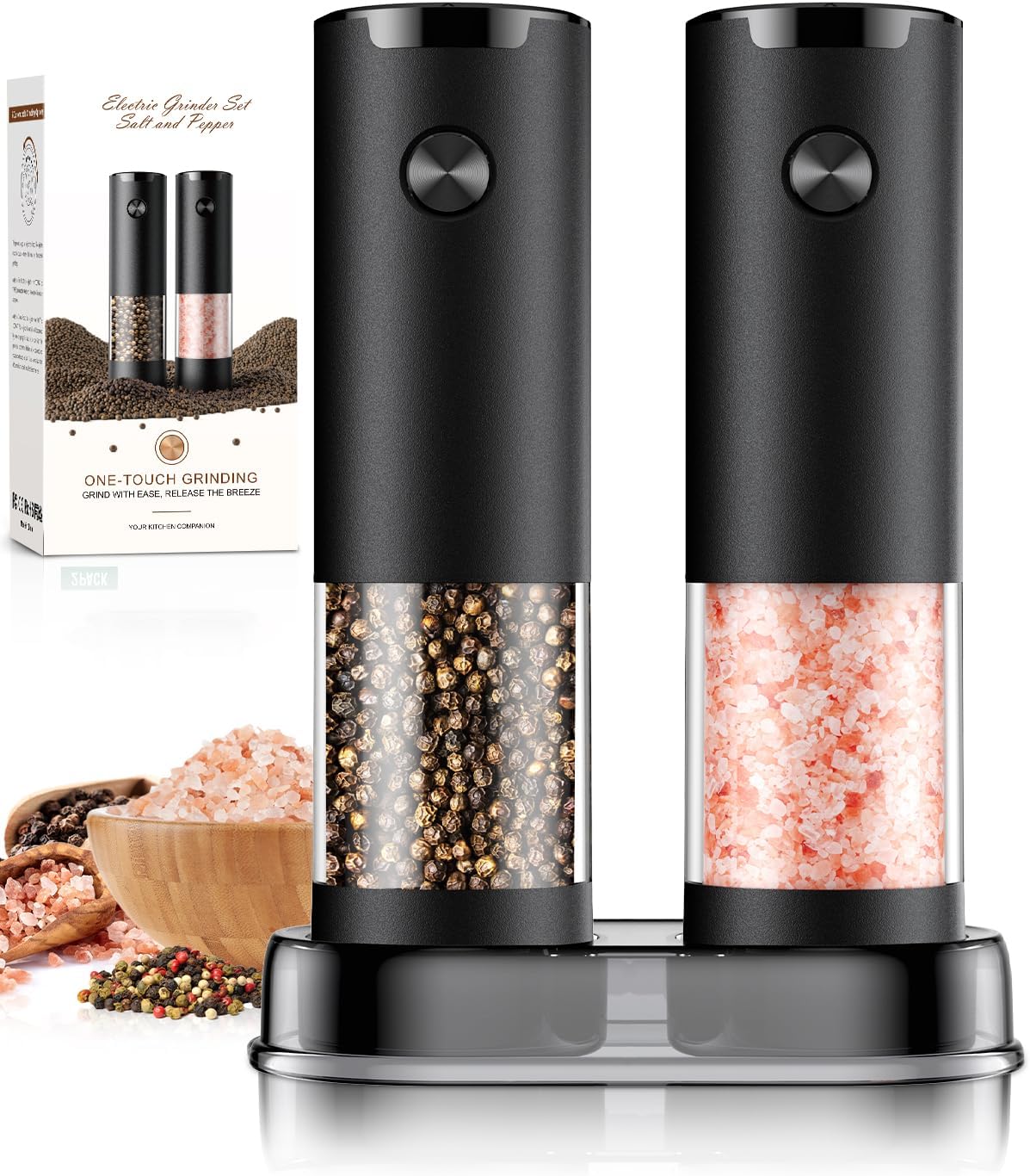 Electric Salt & Pepper Grinder Set