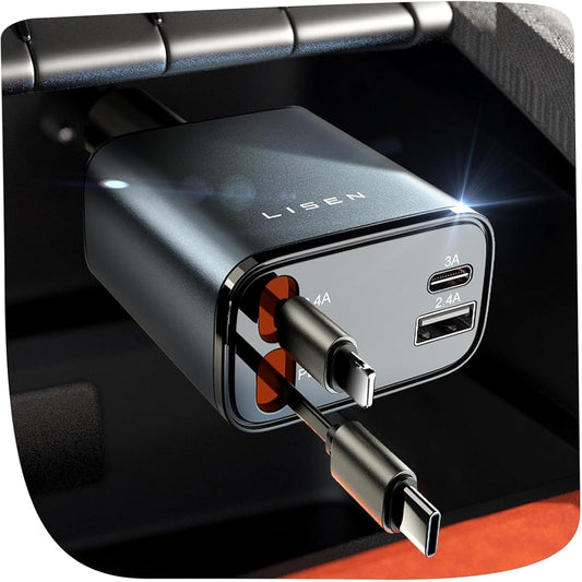 LISEN 84W Retractable Car Charger
