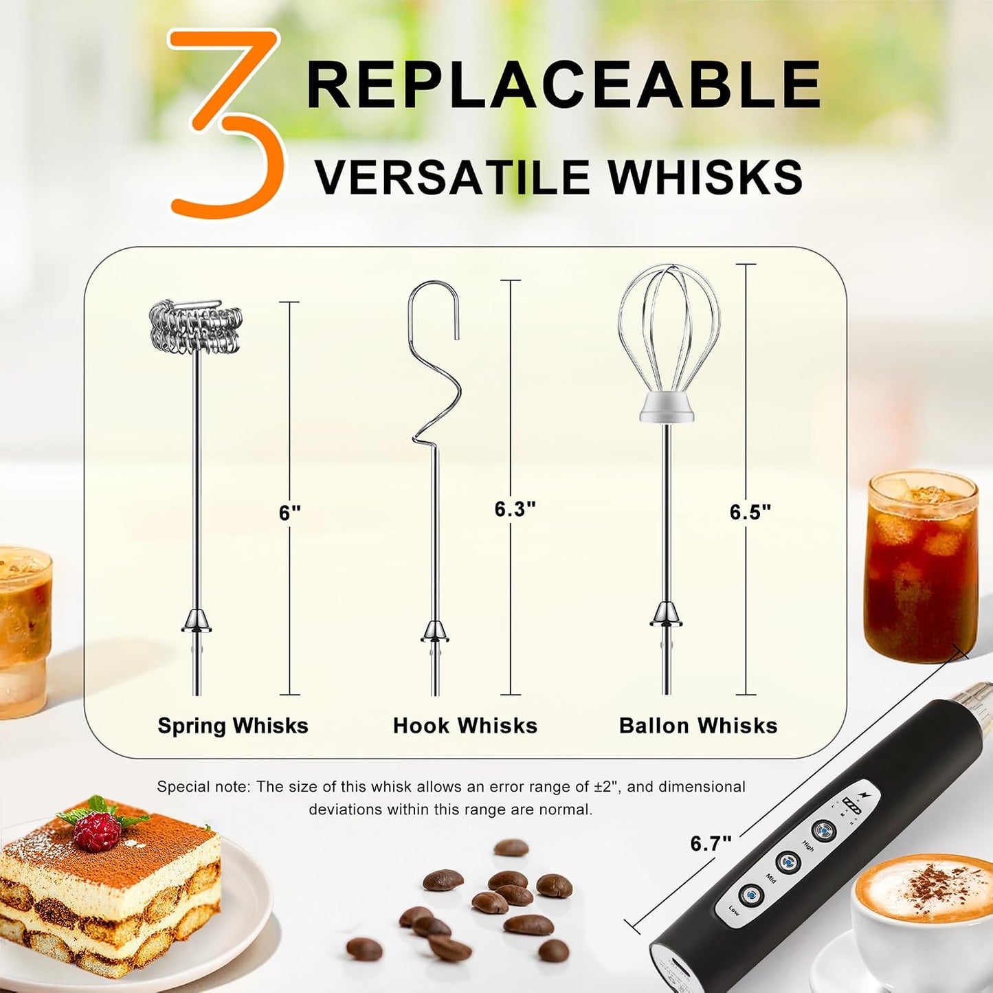 USWYKO Rechargeable Milk Frother Wand