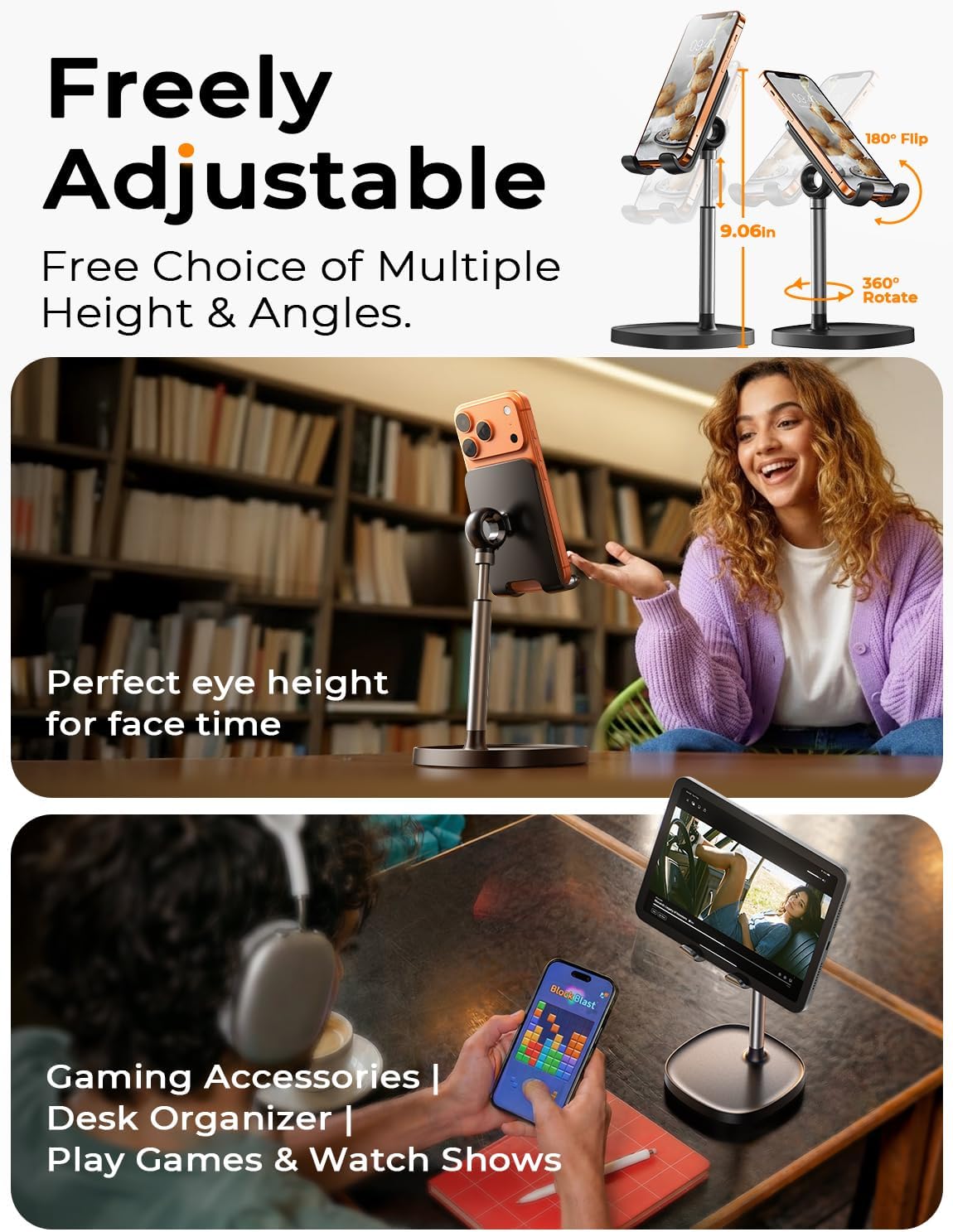 LISEN Adjustable Phone & Tablet Stand