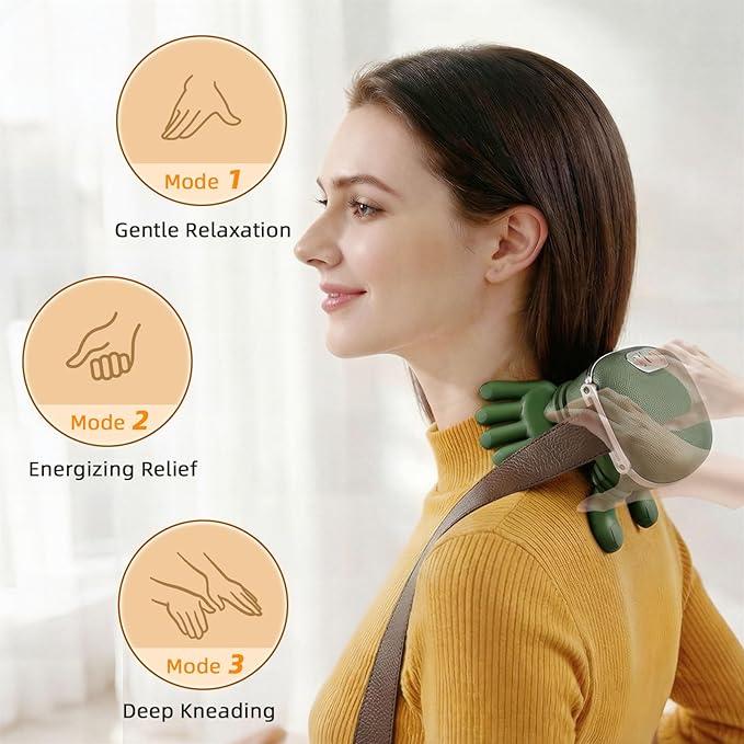 Ergonomic Neck & Shoulder Massager with Heat
