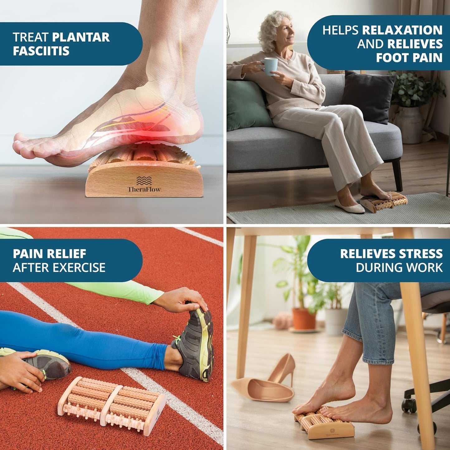 TheraFlow Wooden Foot Roller