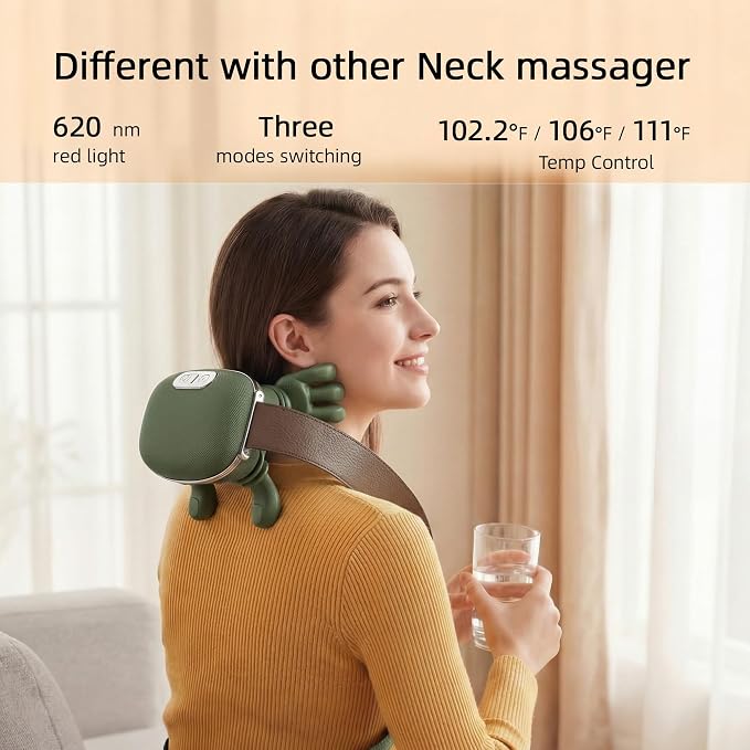 Ergonomic Neck & Shoulder Massager with Heat