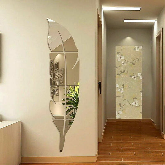 Silver )leaf Mirror Silver Home Wall Art